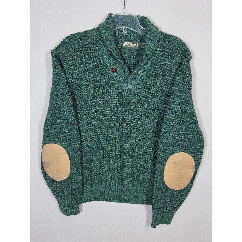80s American Eagle Outfitters Sweater Mens L Waffle Knit Wool Blend Made In USA